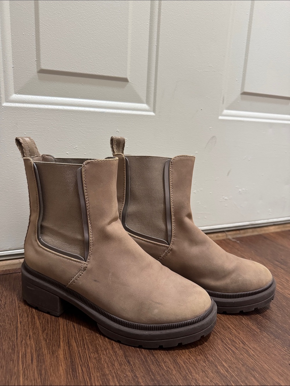 Unk Taupe Chelsea Lug Ankle Boots